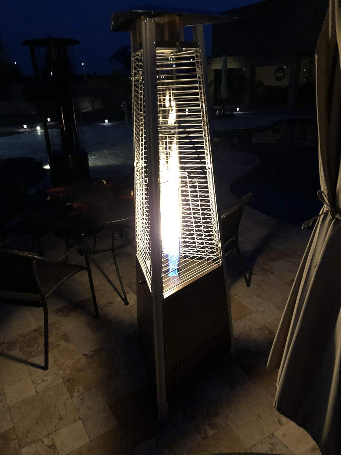 Hiland HLDS01-MGTHG Quartz 40,000 BTU Patio Heater Pyramid, Hammered Bronze