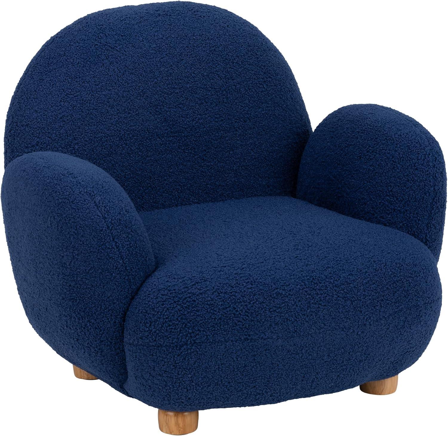 Sprogs Kids Comfy Plush Reading Chair With Arms - Sturdy Cushioned Accent Chair For Toddlers, Childrens Bedroom, Lounge, Preschool, Daycare - Teddy Bear Fabric
