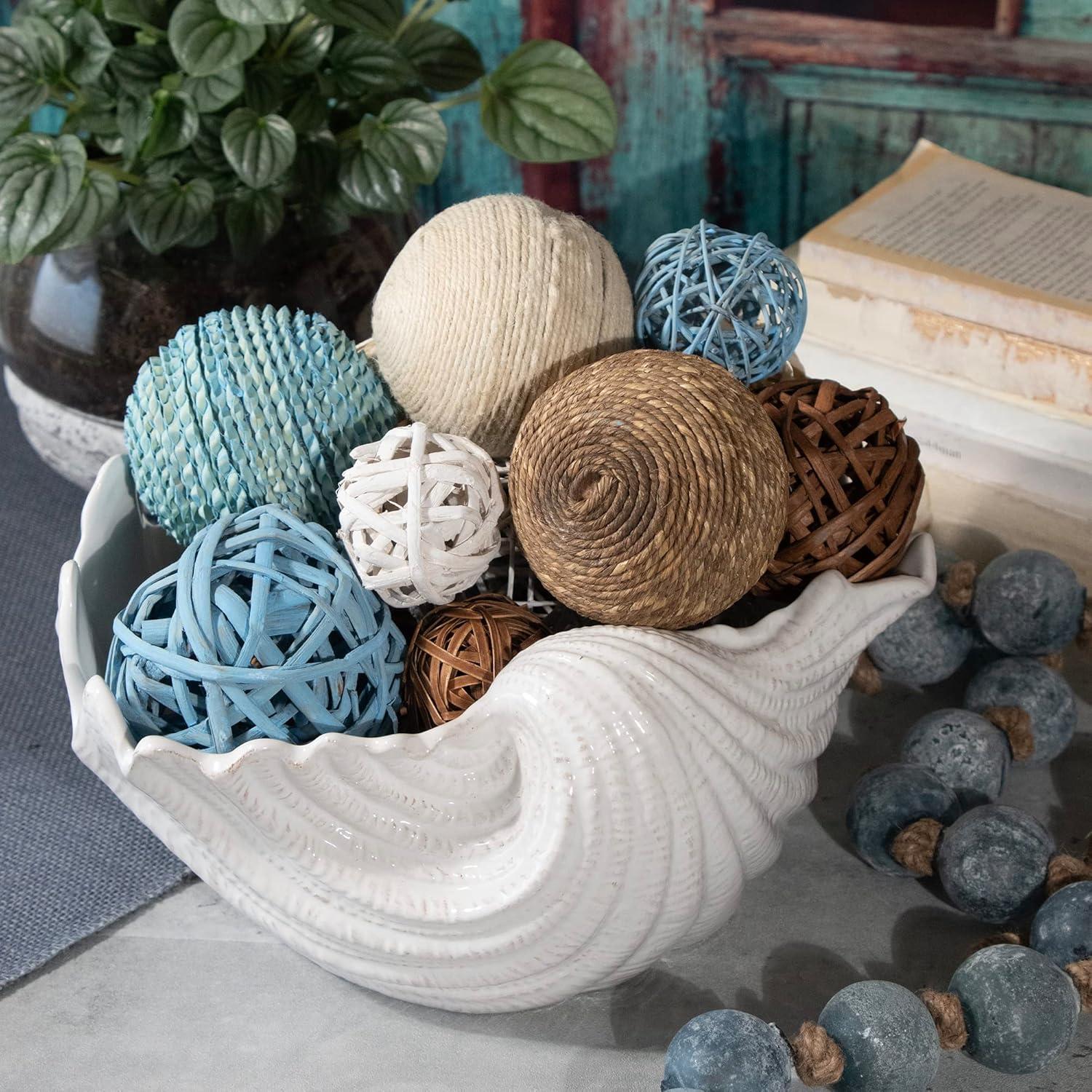 ANDALUCA Large Decorative Vase Filler Bag with Orbs, Balls (Sunset Orange)