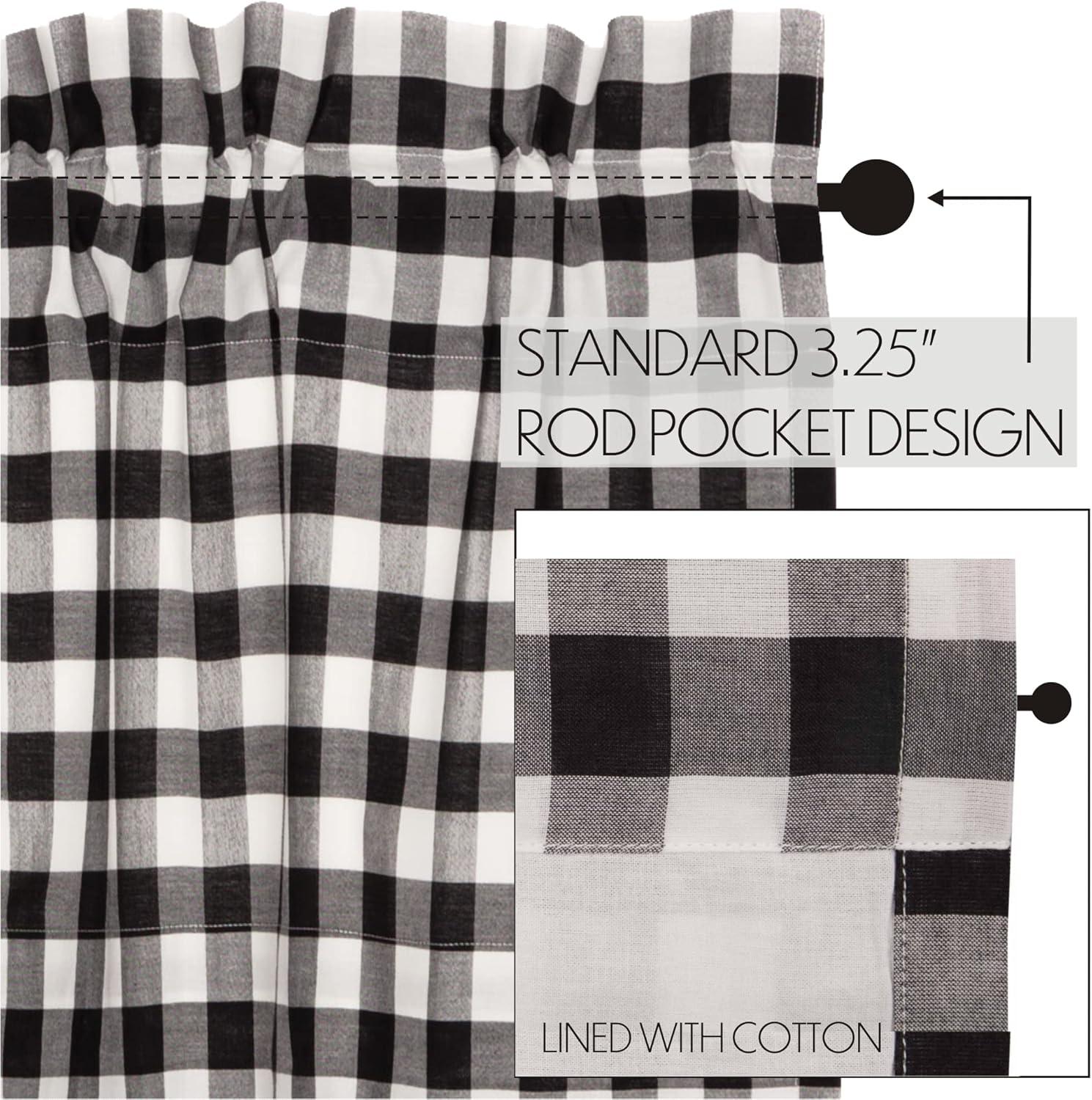 Annie Buffalo Black Check Prairie Short Panel Set of 2 63x36x18