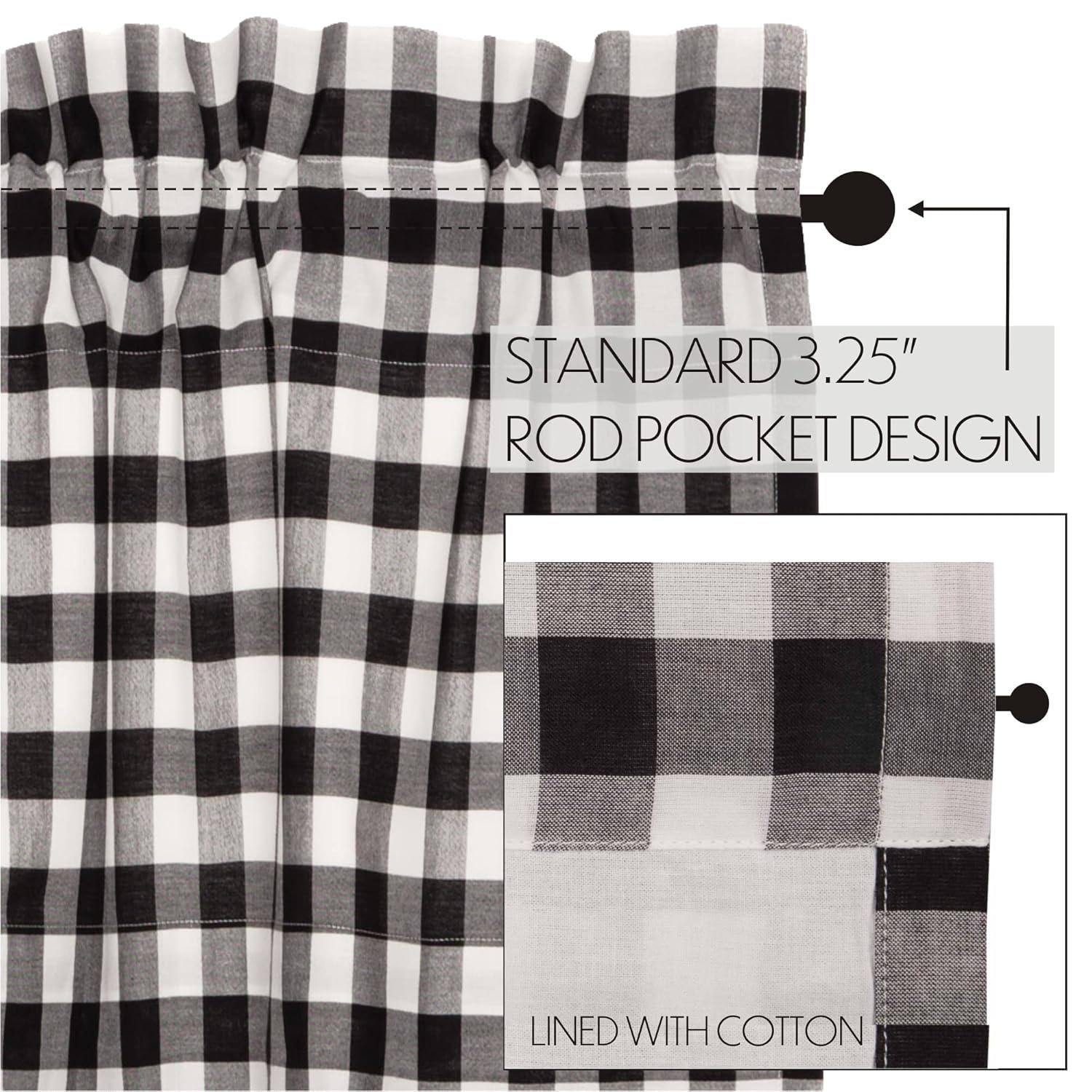 VHC Brands Annie Buffalo Check Plaid Cotton Tailored Window Valance