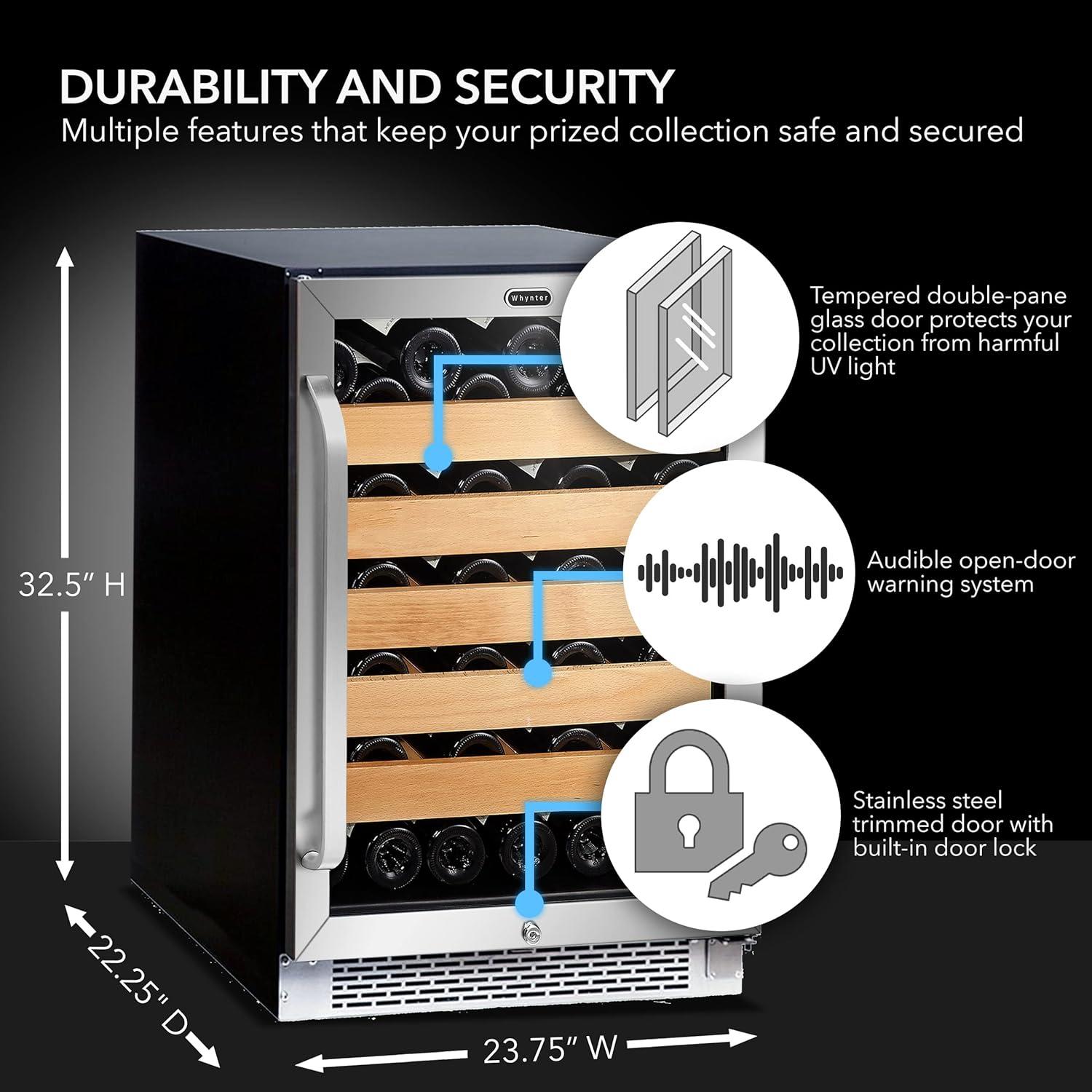 Whynter Whynter 24'' width 54 Bottle Single Zone Built-In Wine Refrigerator
