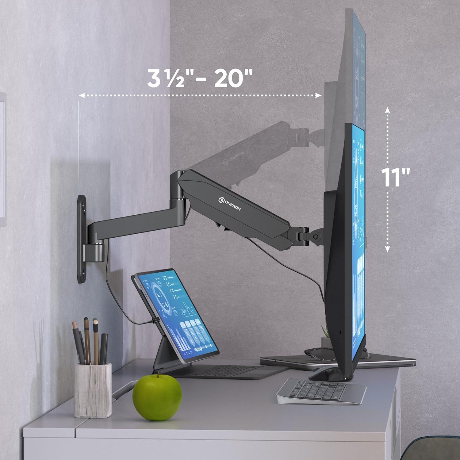 Black Full-Motion Wall Mount for 13-34 Inch Screens