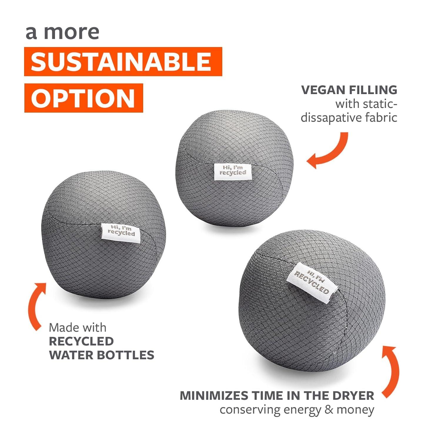 Full Circle Home Full Circle Loads of Fun Anti-Static Dryer, Set of 3 – Quiet, Scent-Free and Hypoallergenic Reusable Fabric Softener Laundry Balls – Non Toxic and Vegan, Gray 3 Count