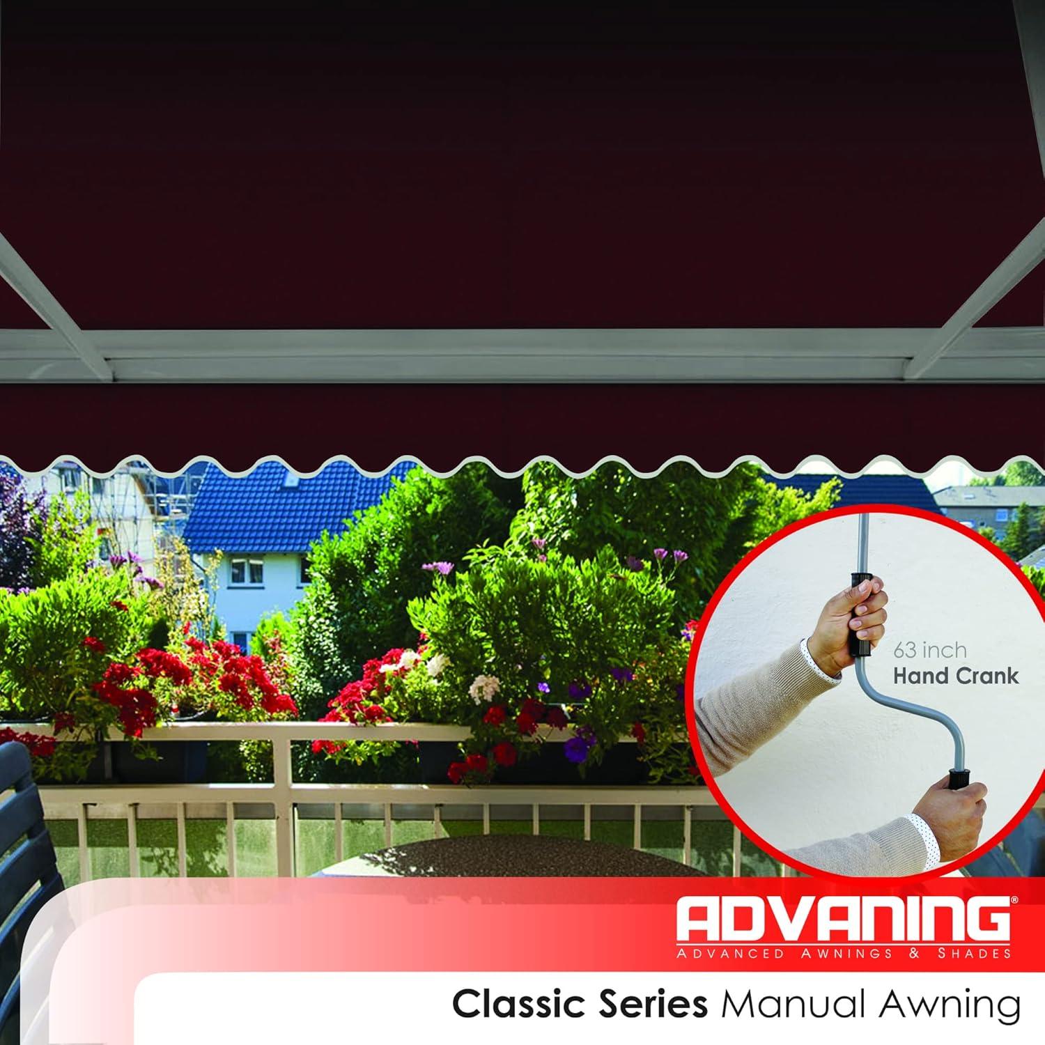 Advaning 10.5'' D Metal Cover Retractable Patio Awning