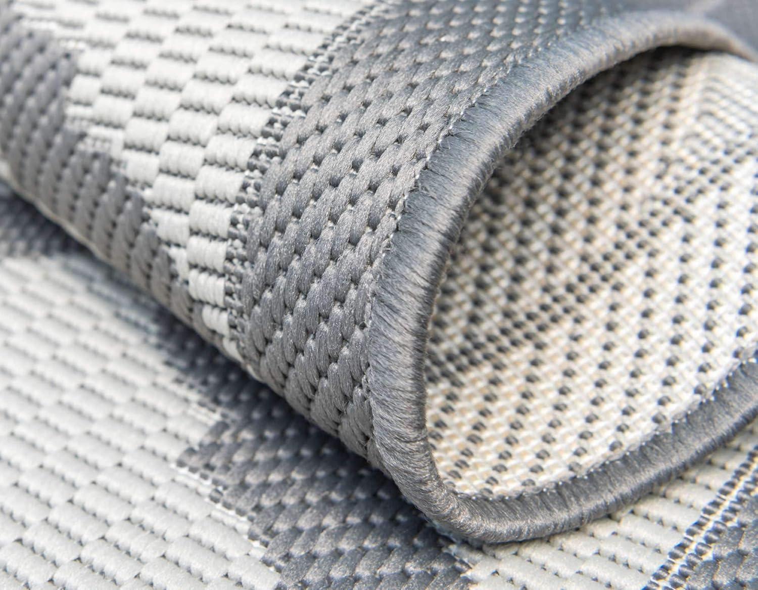 Unique Loom 6' 1 x 9' 0 Gray Outdoor Trellis Moroccan Area Rug