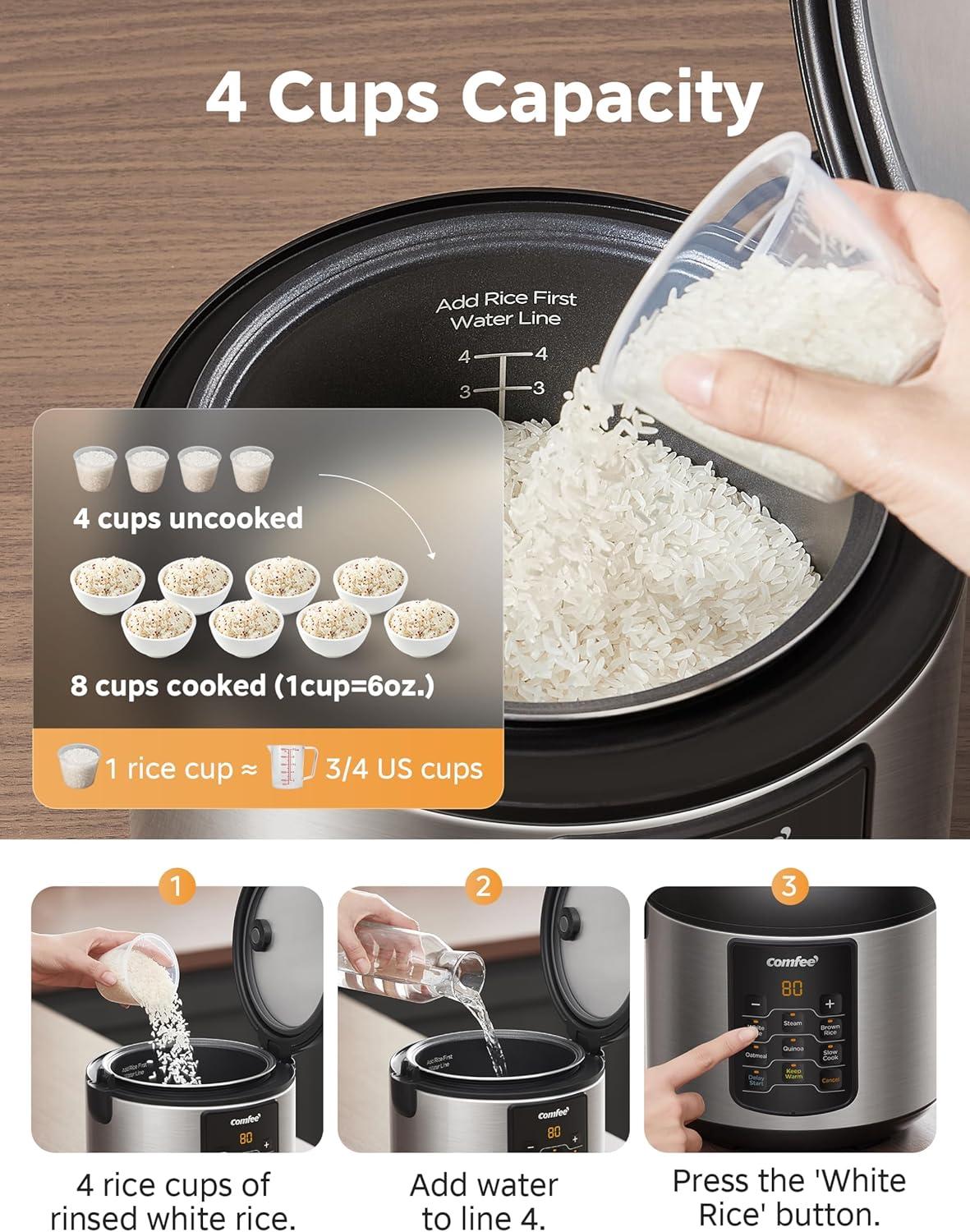 Comfee' Comfee' 8 Cup 6-in-1 Rice Cooker