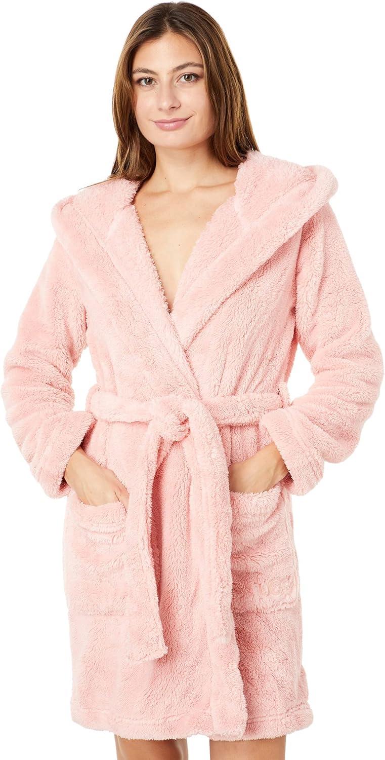 Soft Kiss L Hooded Sherpa Fleece Robe with Pockets