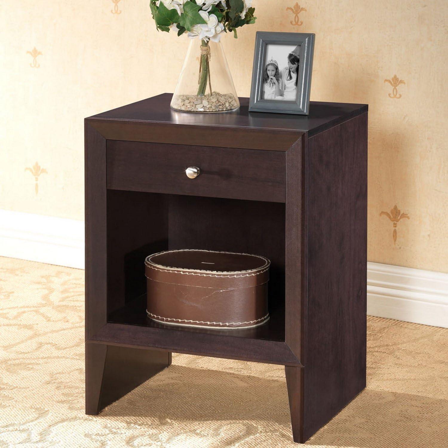 Leelanau Modern Accent Table and Nightstand Brown - Baxton Studio