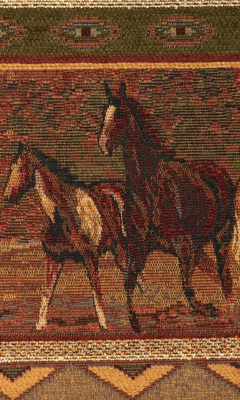 American Furniture Classics Traditional Microfiber Wild Horses Sofa in Brown