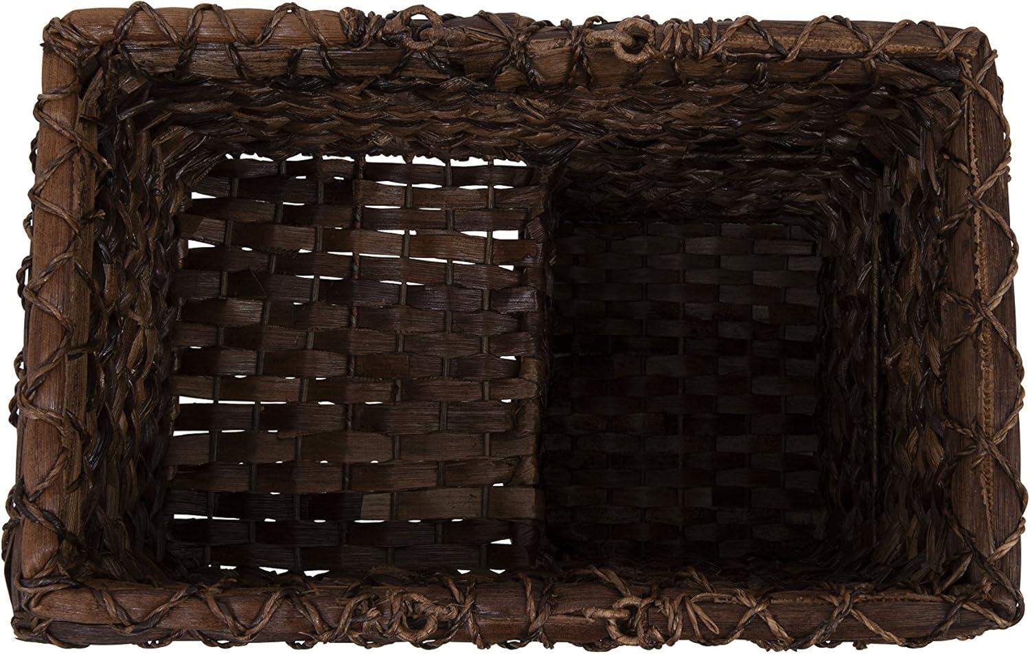 Desert Fields Woven BacBac Leaf Stair Basket, 16" x 10" x 15.5", Natural