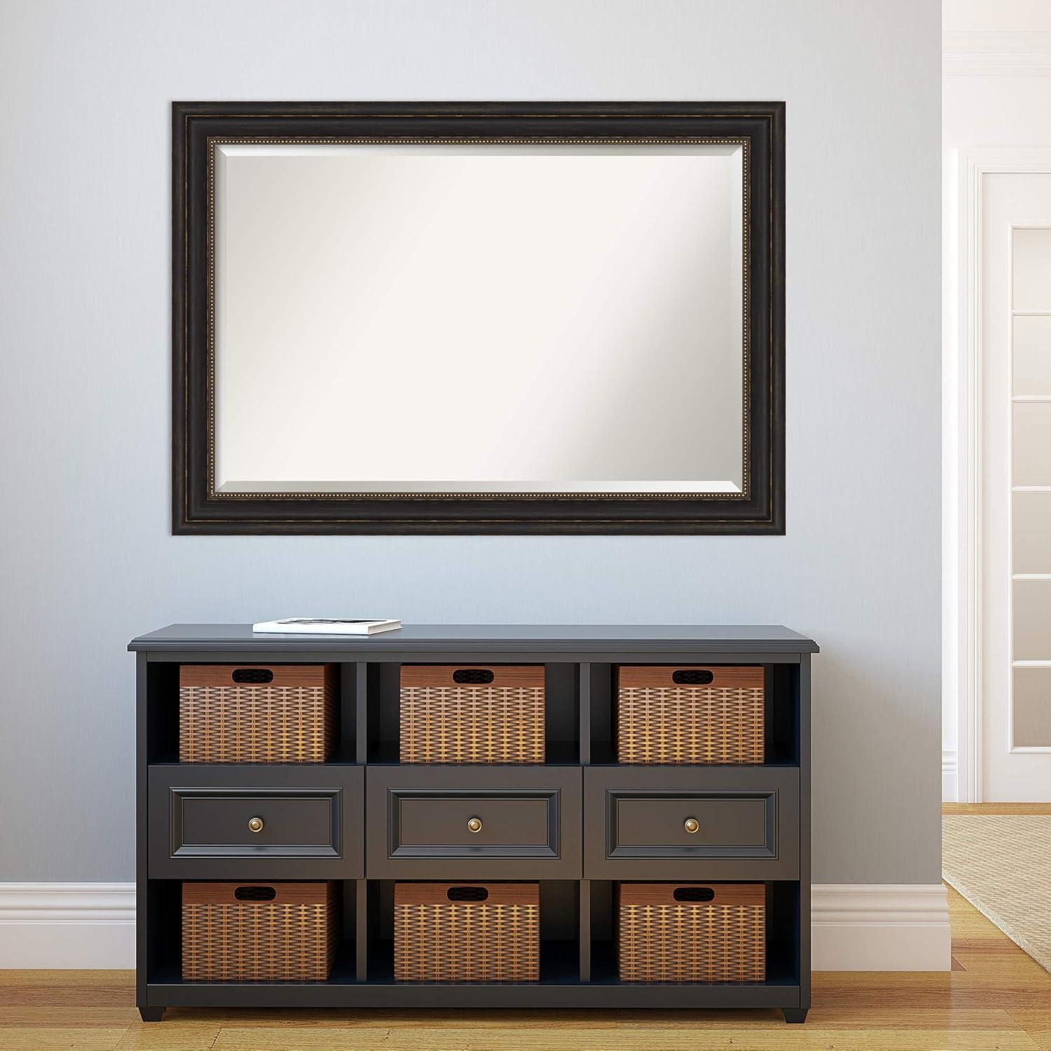 Amanti Art Accent 41.0-Inches x 29.0-Inches Framed Rectangle Bathroom Vanity Mirror ( Burnished Bronze )