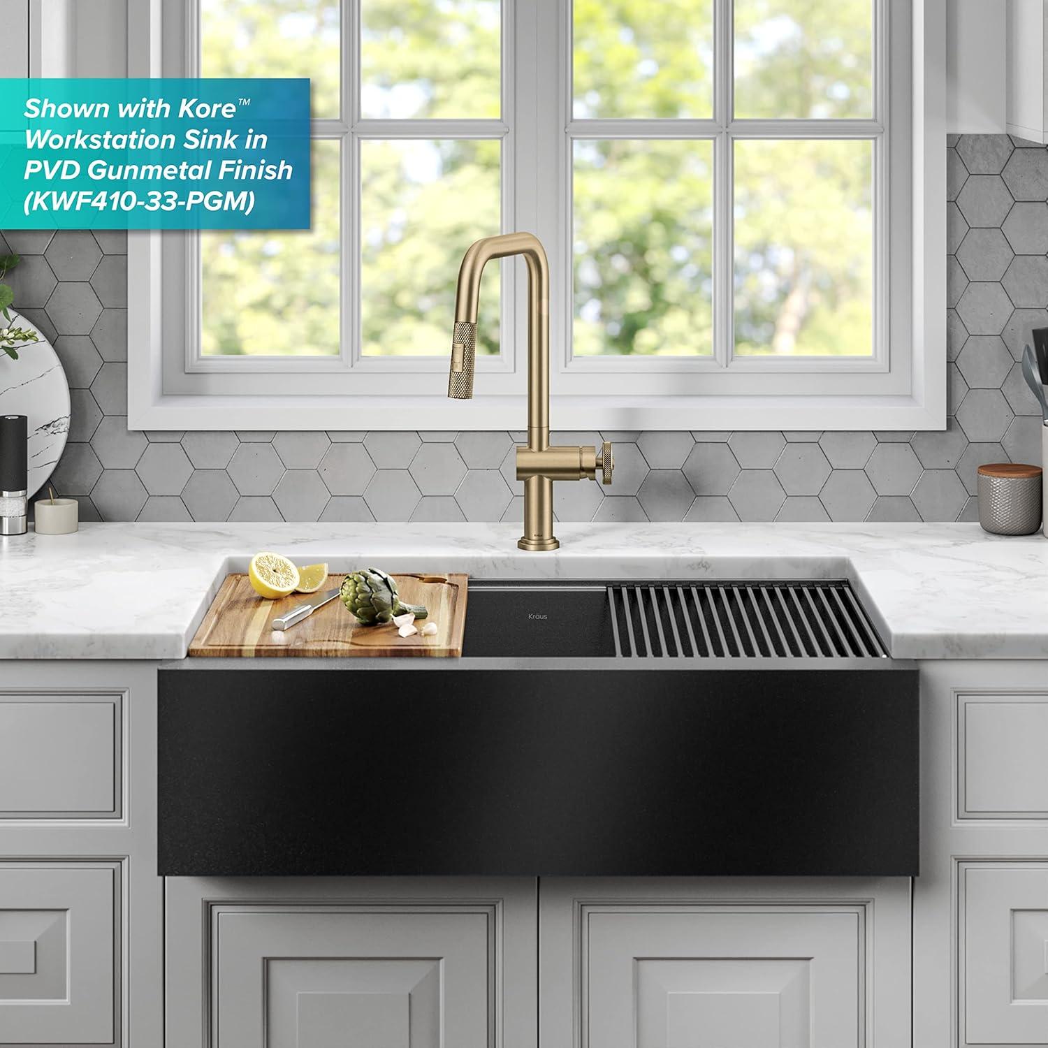 Urbix Industrial Pull-Down Single Handle Kitchen Faucet