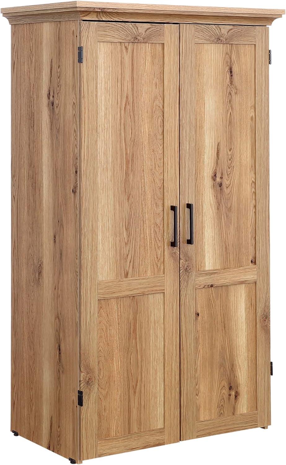 Timber Oak Brown Storage Craft and Sewing Armoire