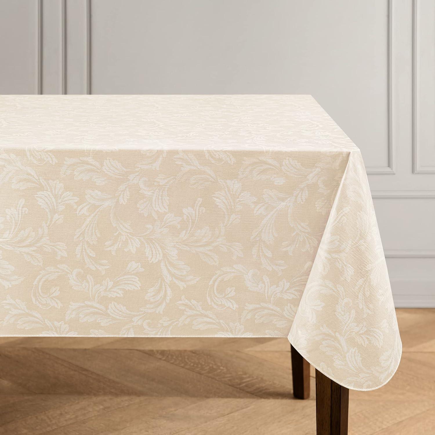 House of Hampton® Camile Floral Scroll Damask Pattern Vinyl Indoor/Outdoor Tablecloth