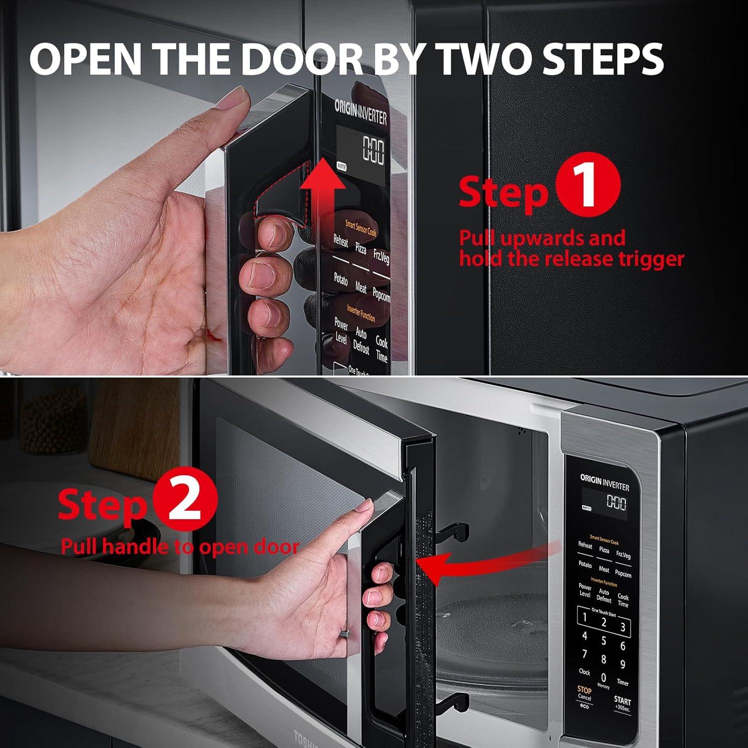 Toshiba TOSHIBA 1.6 Cu.ft Countertop Microwave Oven, Inverter, Smart Sensor, 13.6" Turntable, 1250W, Silver ML-EM45PIT(SS)