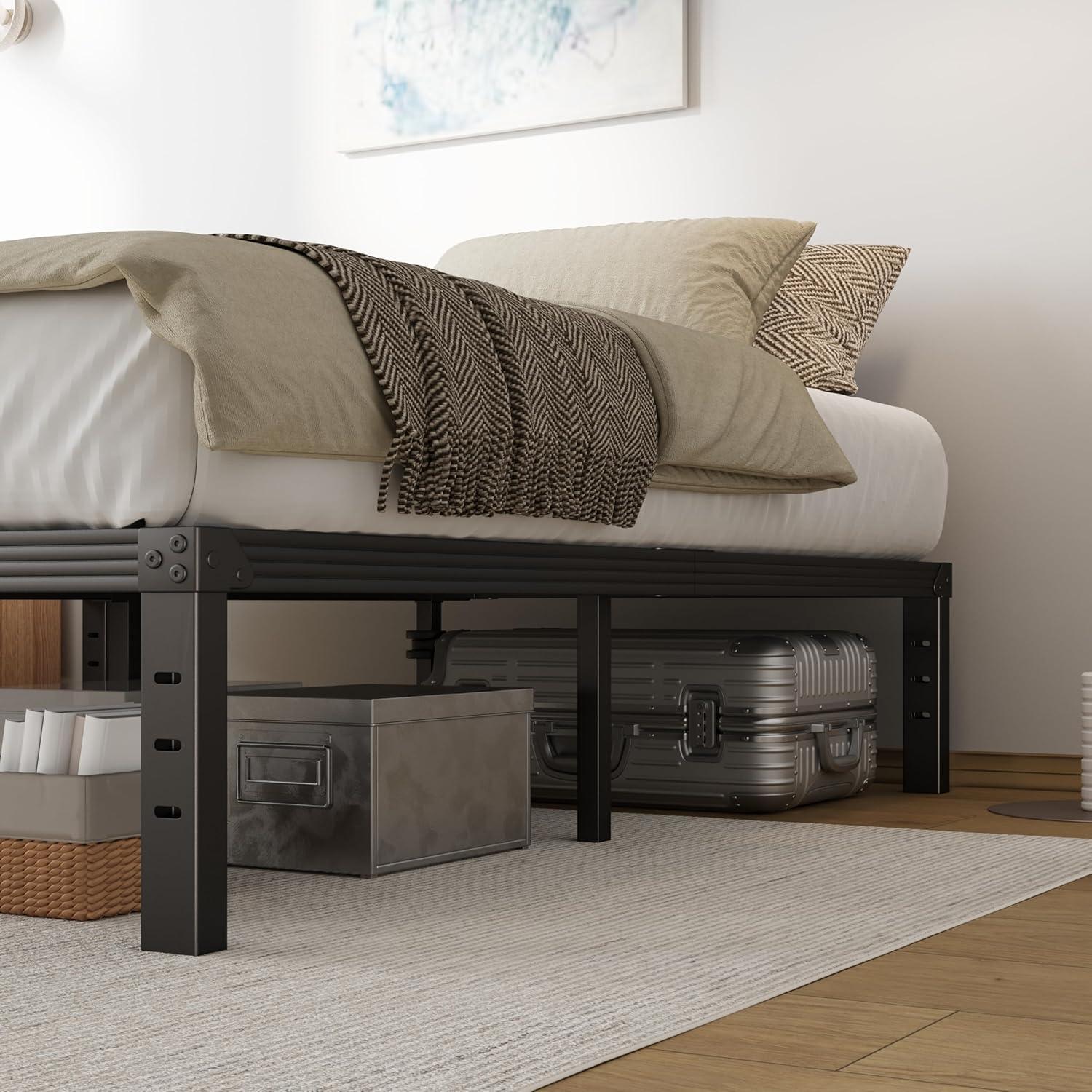 10 Inch Twin Bed Frames No Box Spring Needed, Heavy Duty Metal Twin Platform Bed Frame, Non-Slip Noise Free Easy Assembly, Black Bed Frame