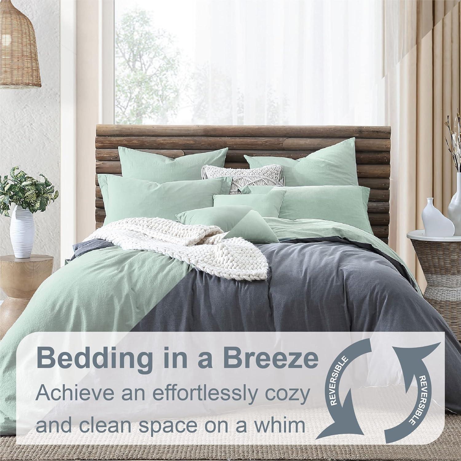 Swift Home 100% Cotton Crinkle Washed Duvet Cover Set