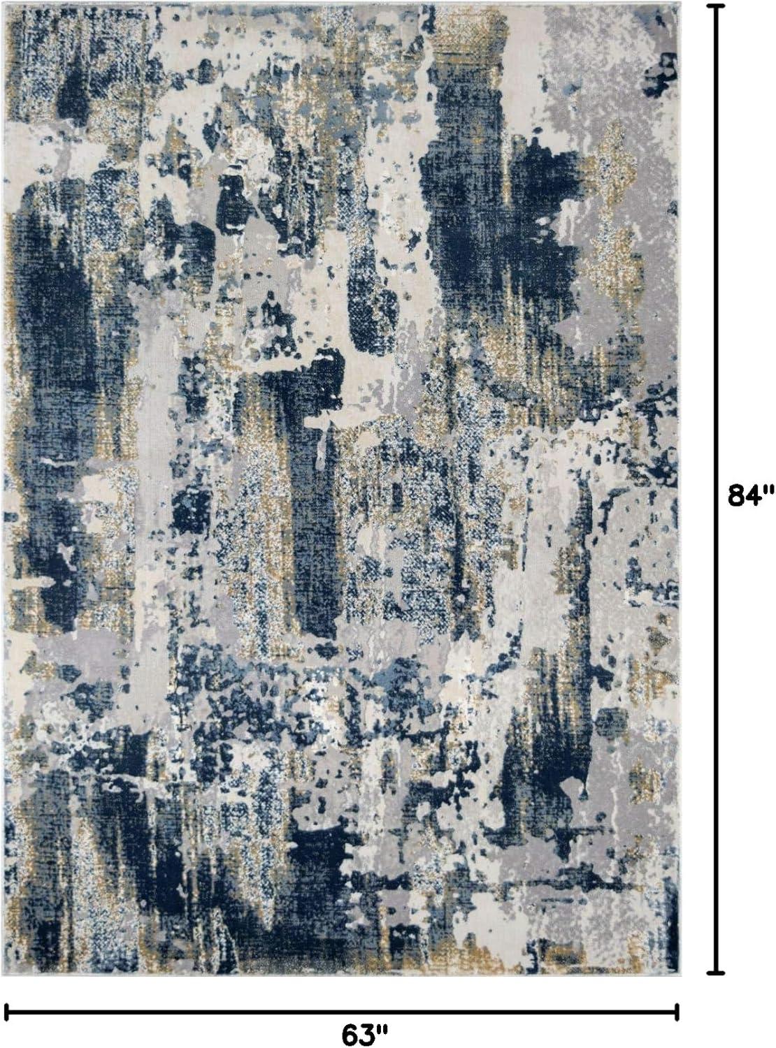 Navarra Auden Abstract Sapphire Blue Area Rug
