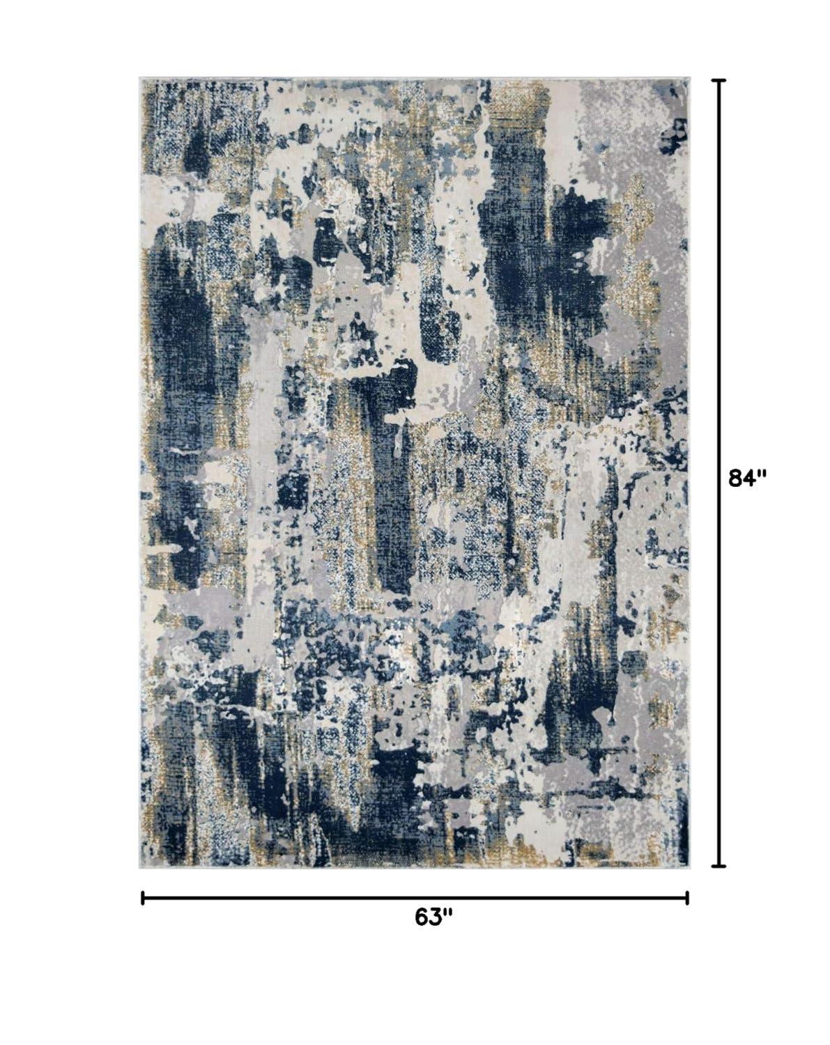 Navarra Auden Abstract Sapphire Blue Area Rug