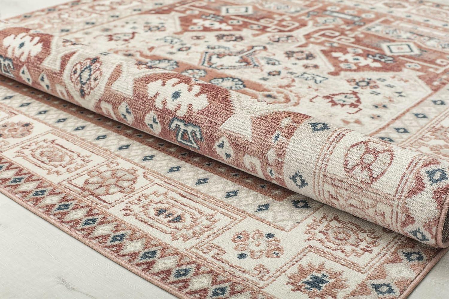 Rugs America Gallagher GL60A Sangria Koti Vintage Transitional Orange Area Rug for Dining Room Rug Neutral Rug Living Room Rug Kitchen, 2'6"x4'