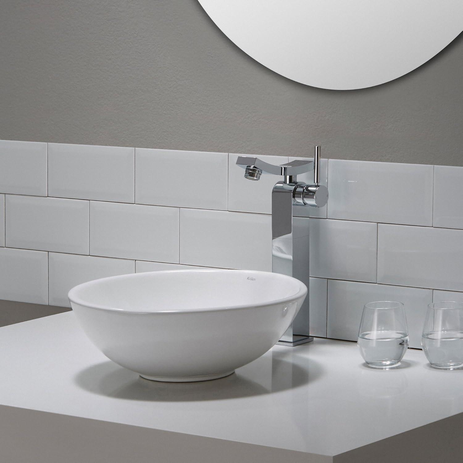 Thin ceramics Circular Vessel Bathroom Sink