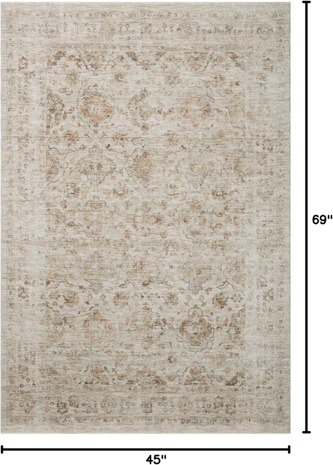 Beige and Spice Rectangular Synthetic Accent Rug 3'-9" x 5'-9"