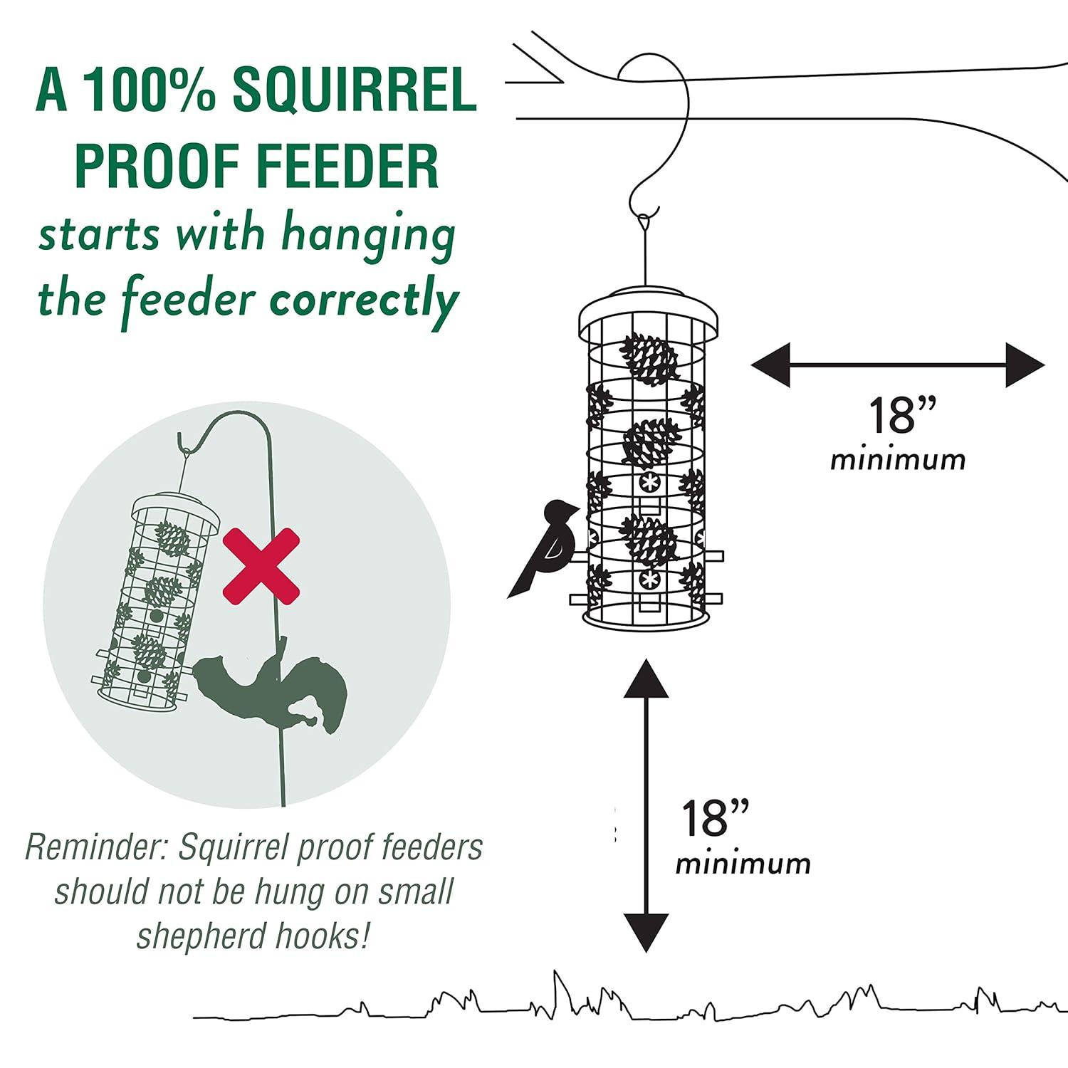 Perky-Pet Squirrel-Be-Gone Max Pinecone Bird Feeder Mesh Hanging Squirrel-Resistant Tube Bird feeder - 1.75-lb