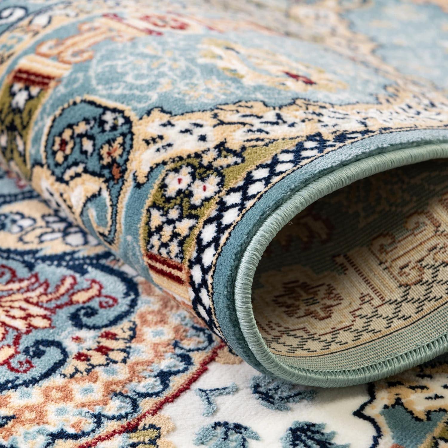 Unique Loom Glasgow Narenj Rug Blue/Black 8' x 10' Rectangle Floral Traditional Perfect For Living Room Bed Room Dining Room Office