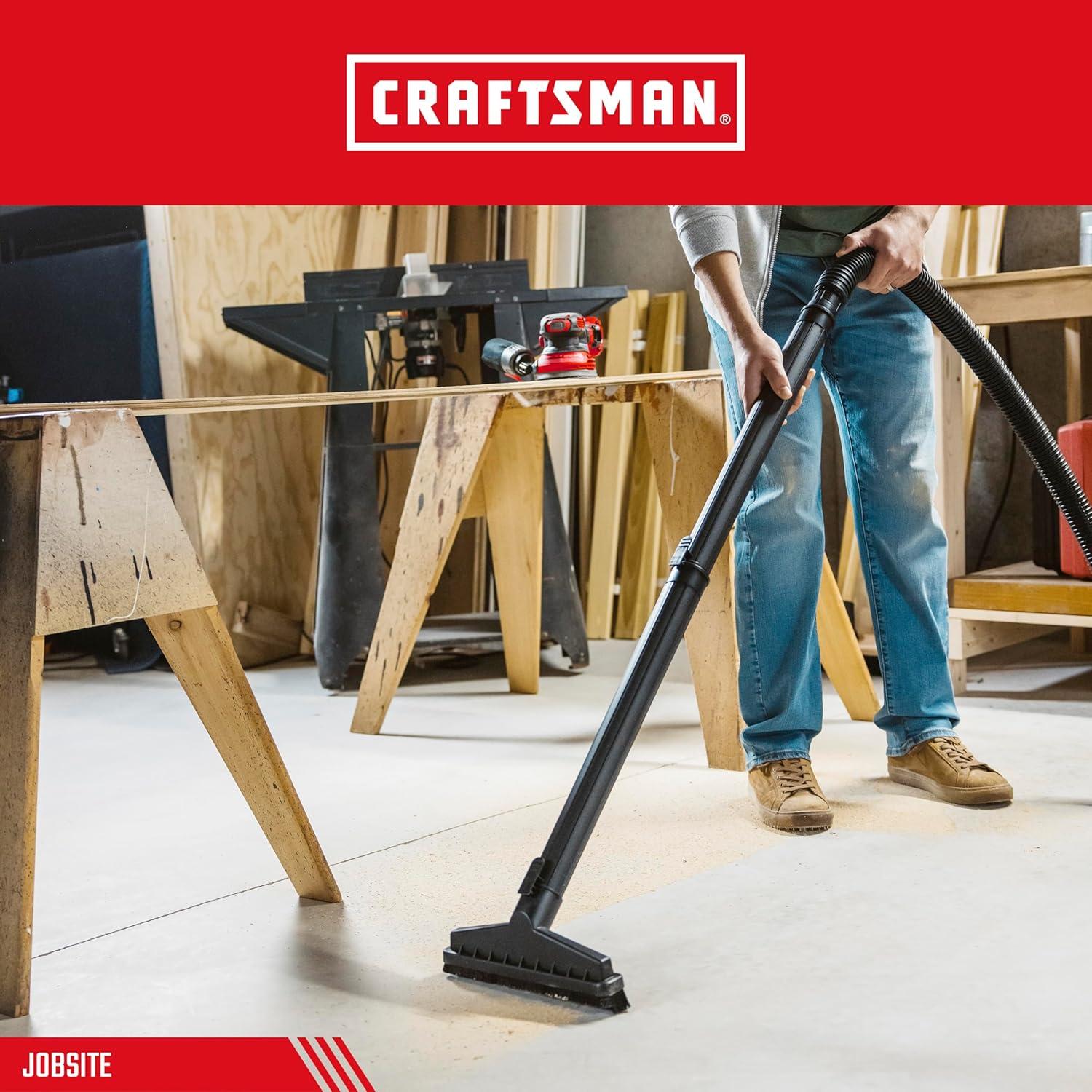 WORKSHOP Wet/Dry Vacs Vacuum Accessories WS17814A, Wet/Dry Vac Floor Brush Attachment For 1-7/8-Inch Wet/Dry Shop Vacuum Hose , Black