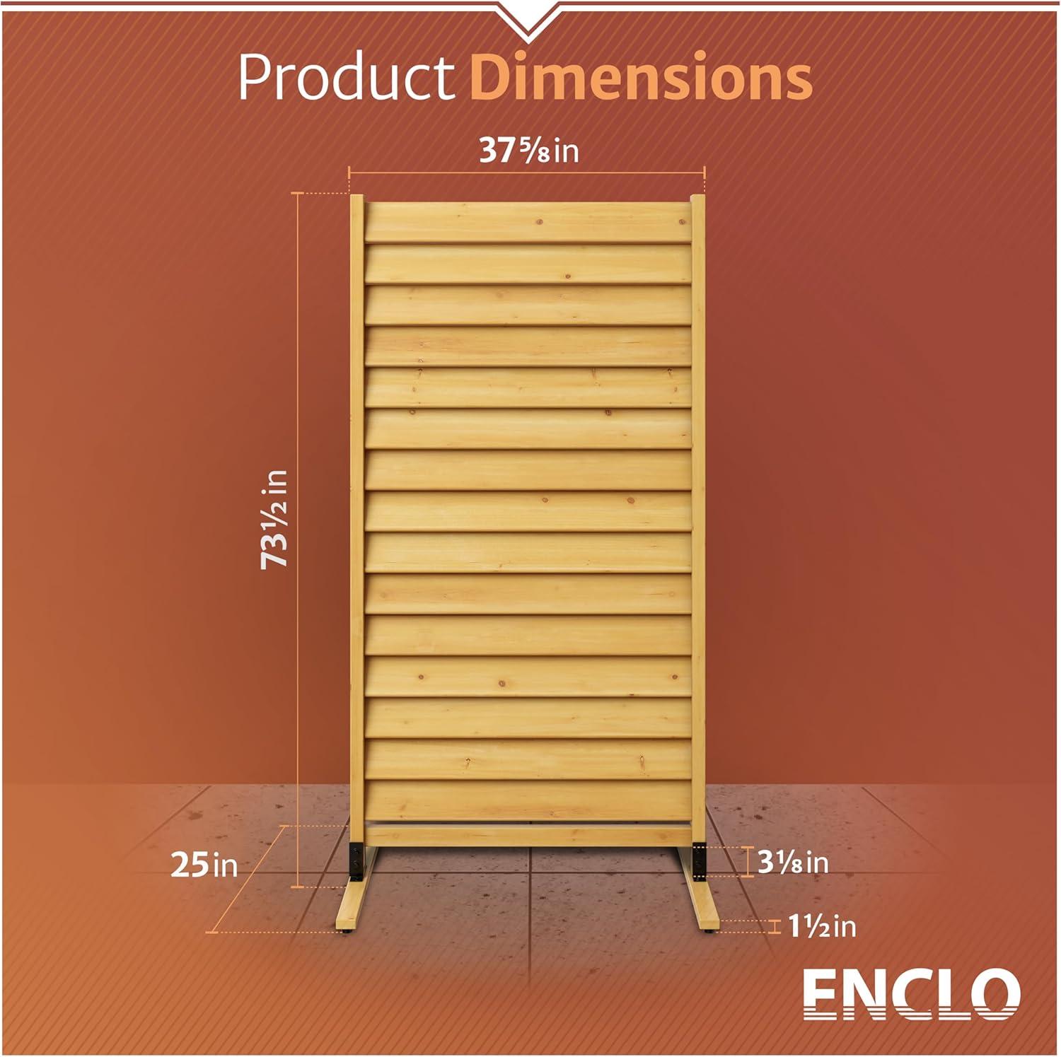 Enclo 6.1ft H x 3.1ft W (1 Panel) Freestanding or Surface Mounted Enclo Sierra Privacy Screen, Wood Fence Screen, Outdoor or Indoor Decorative Privacy Panel, Great for Balcony, Patio, Deck, EC18031