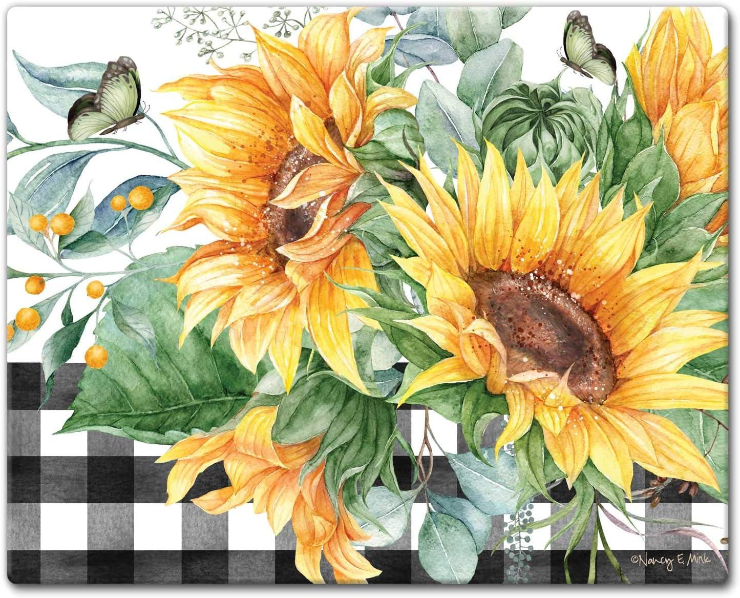 CounterArt Sunflower Fields Tempered Glass Cutting Board