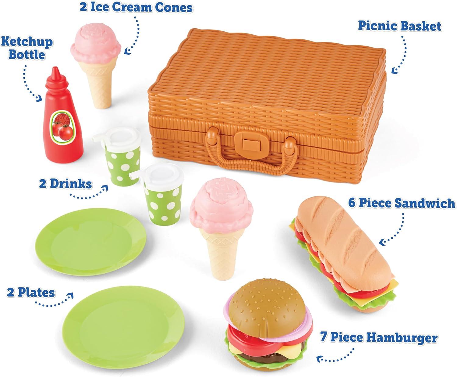 Kidoozie Lunch for Two Picnic Set - Spark Imaginative Feasts with Play Food Fun - The Perfect Indoor or Outdoor Playset for Ages 2+