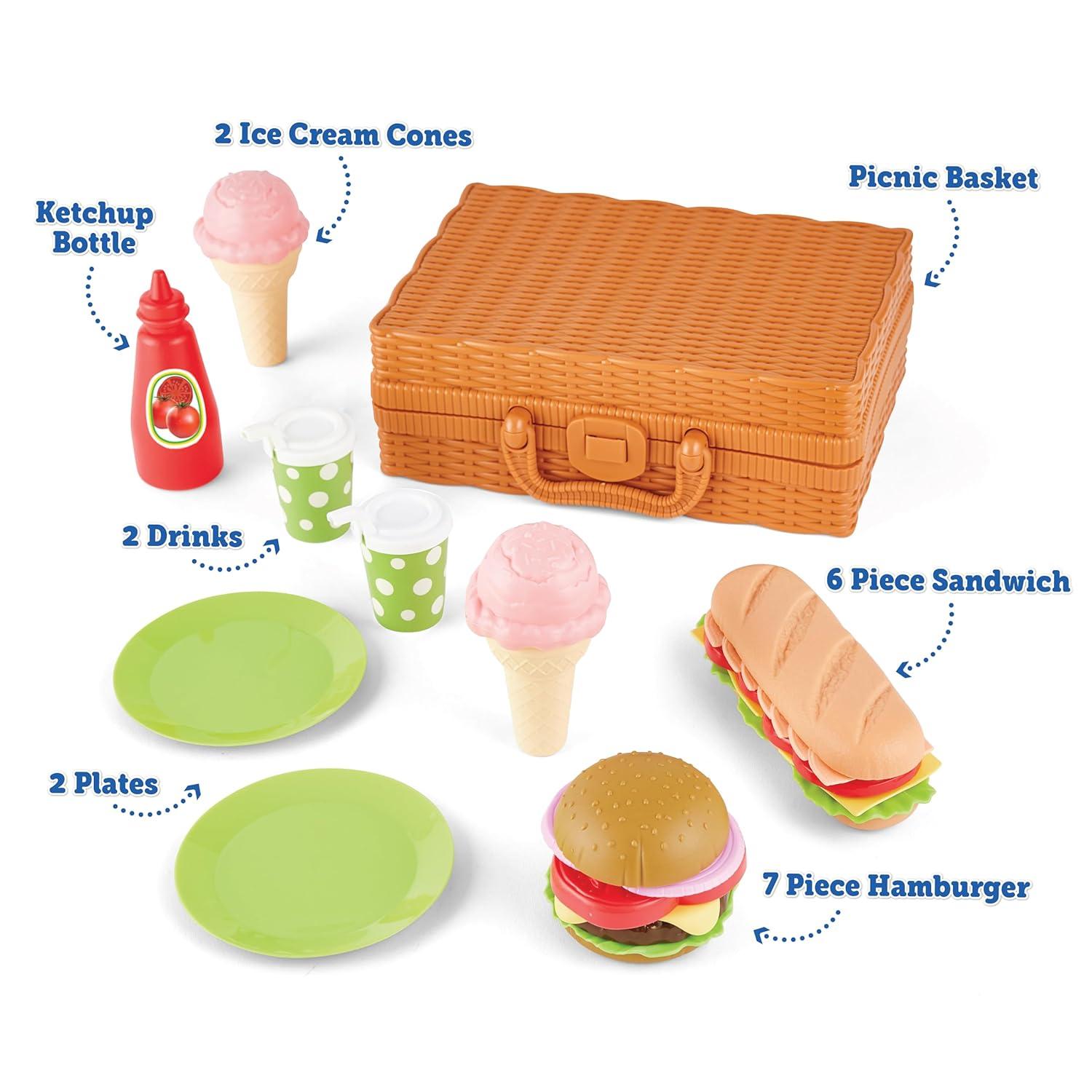 Kidoozie Lunch for Two Picnic Set - Spark Imaginative Feasts with Play Food Fun - The Perfect Indoor or Outdoor Playset for Ages 2+