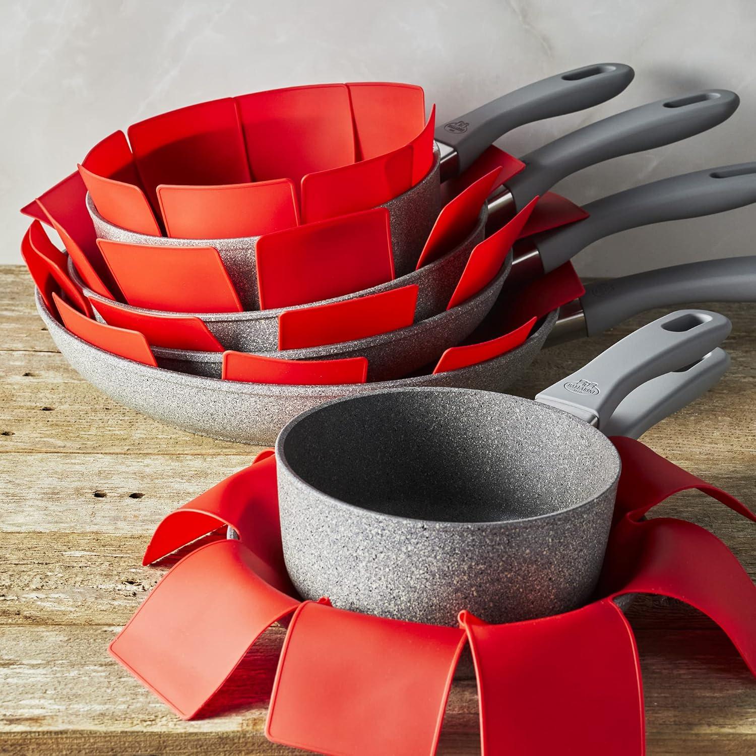 Ballarini Red Silicone Cookware Protectors, 5-Piece Set