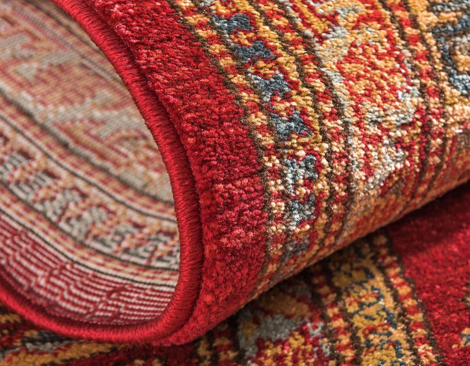 Unique Loom 2' 7 x 7' 1 Runner Red Sahand Philip Area Rug