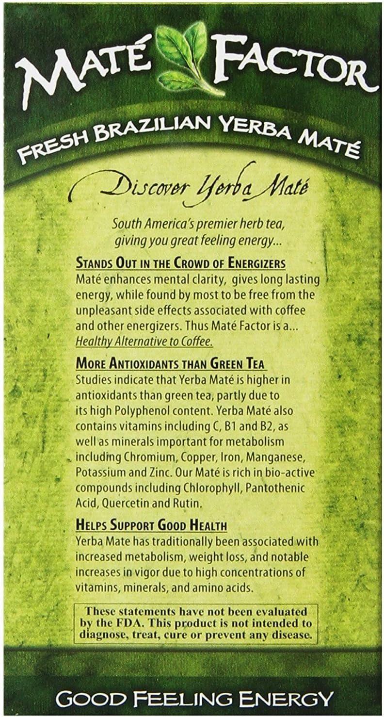 Mate Factor Fresh Green Organic Yerba Mate - Case of 6 - 24 Bags