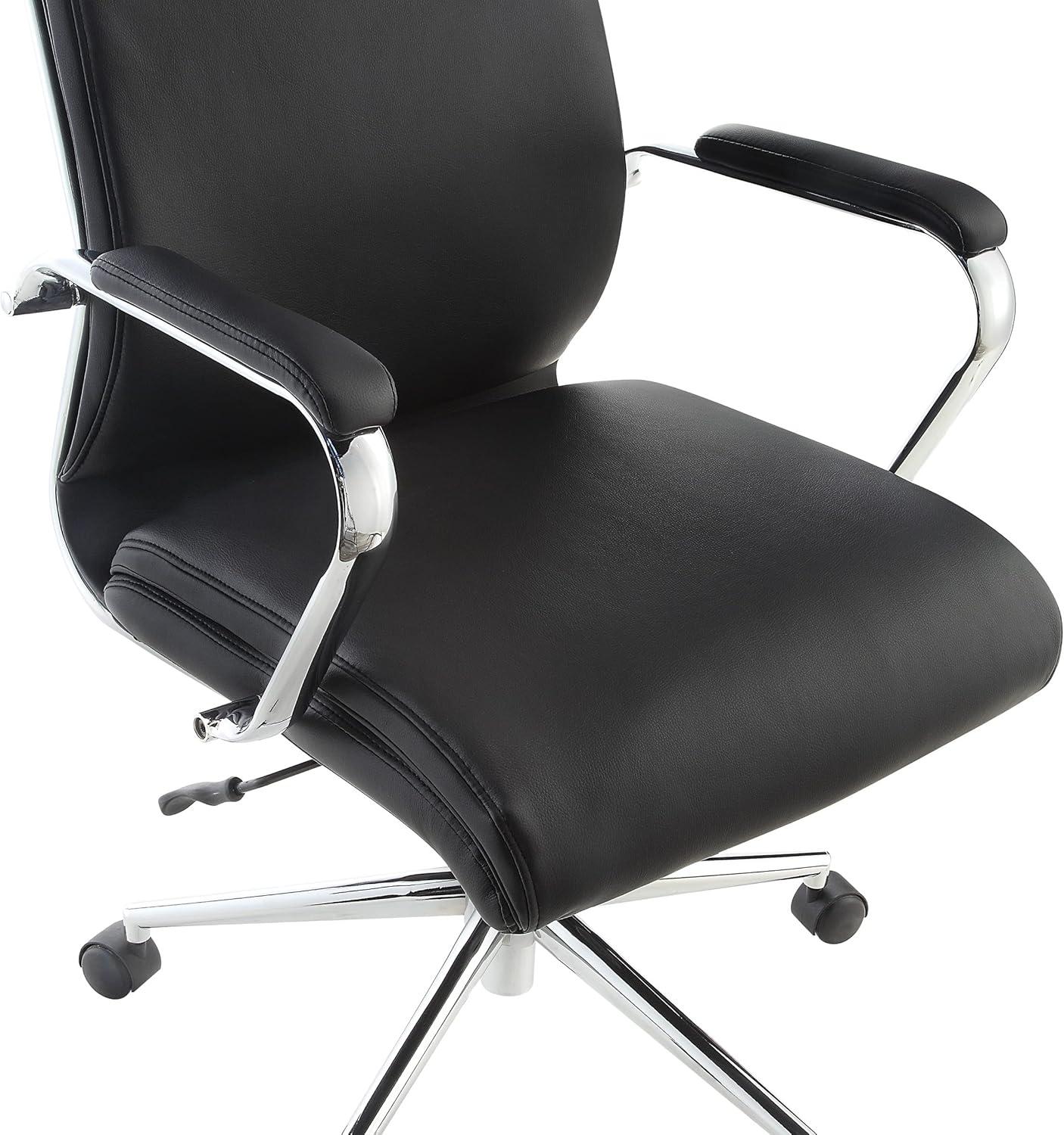 Mid Back Manager's Chair with Dillon Black Fabric and Chrome Base