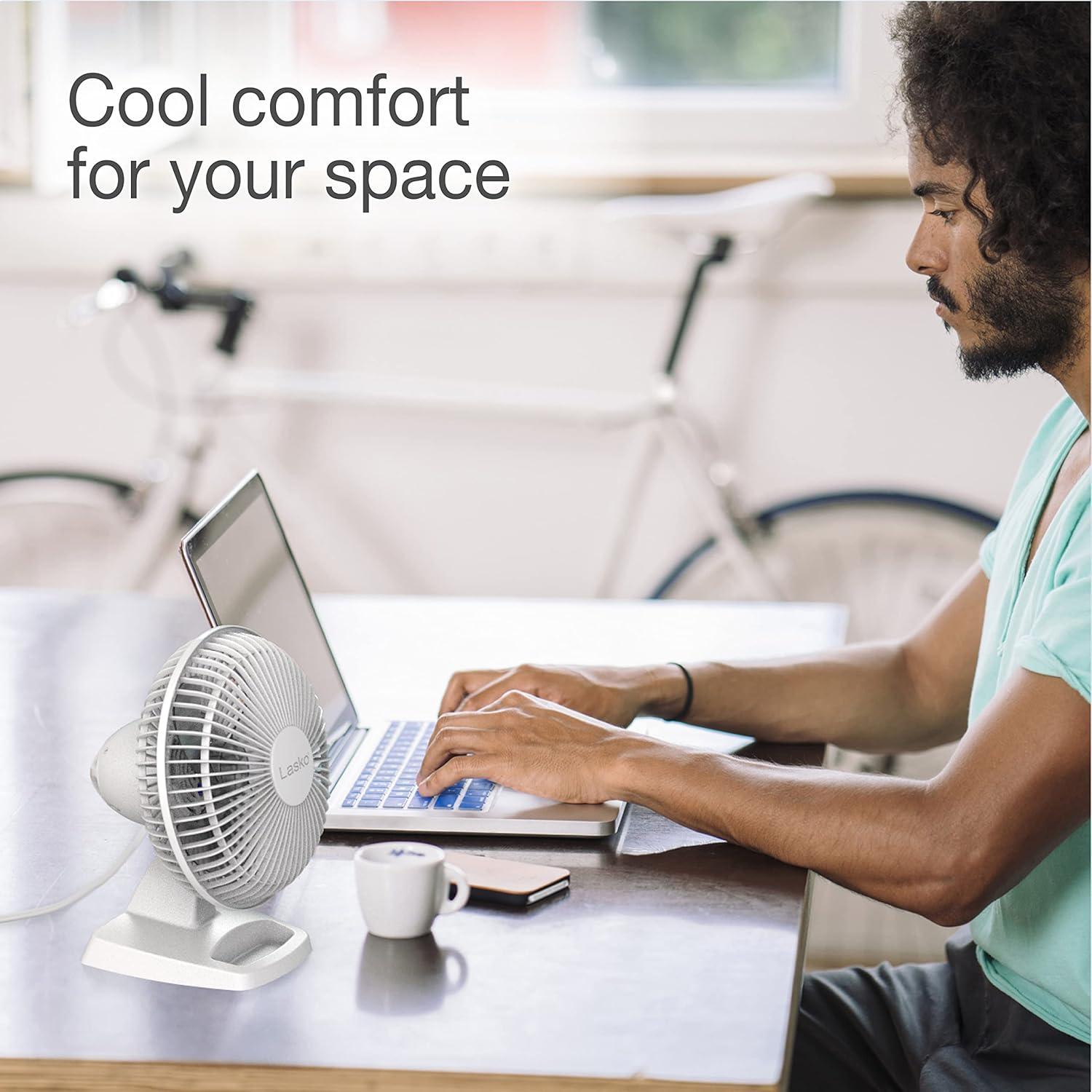 Lasko 2002W Personal Fan, 6-Inch, White