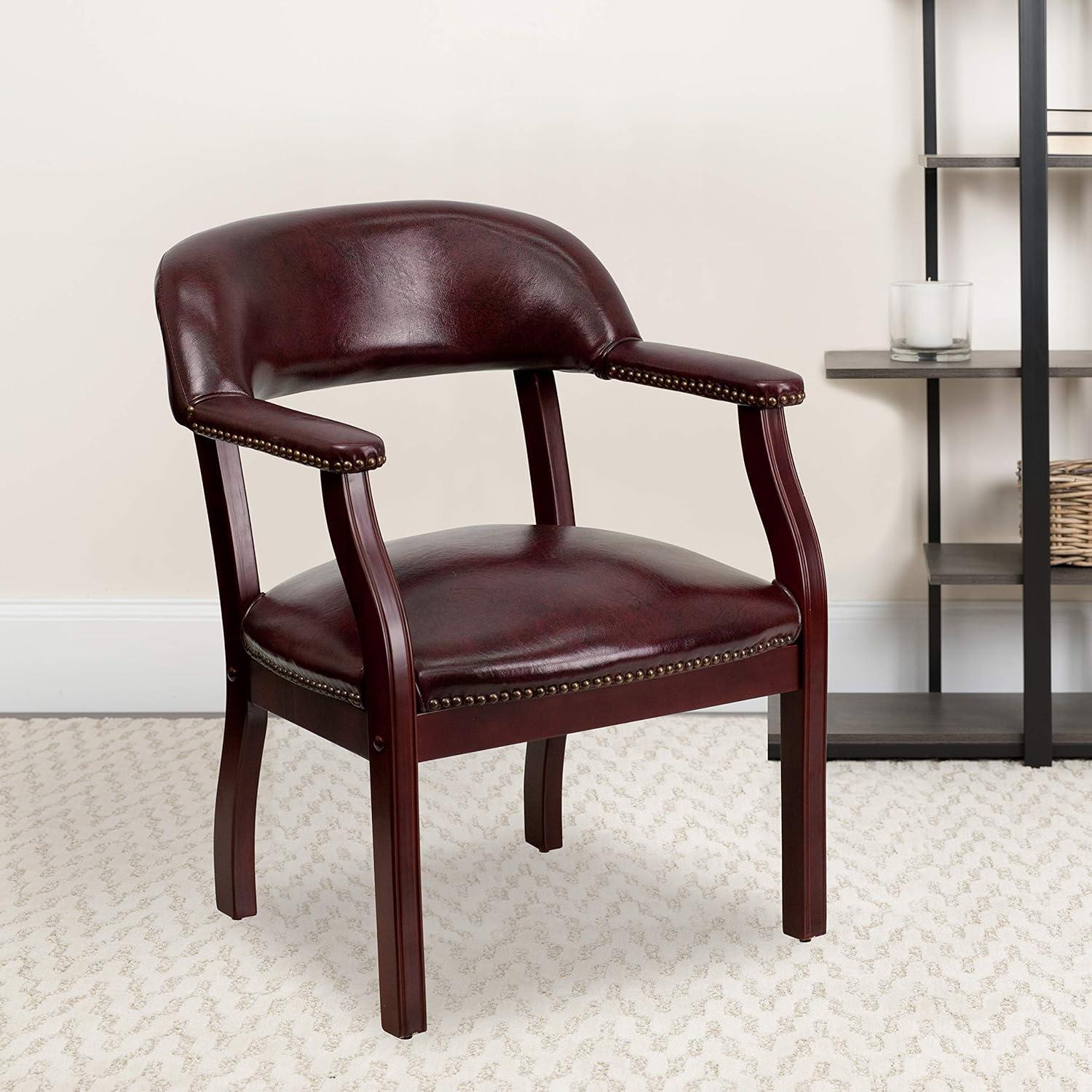 Flash Furniture Oxblood Vinyl Luxurious Conference Chair with Accent Nail Trim