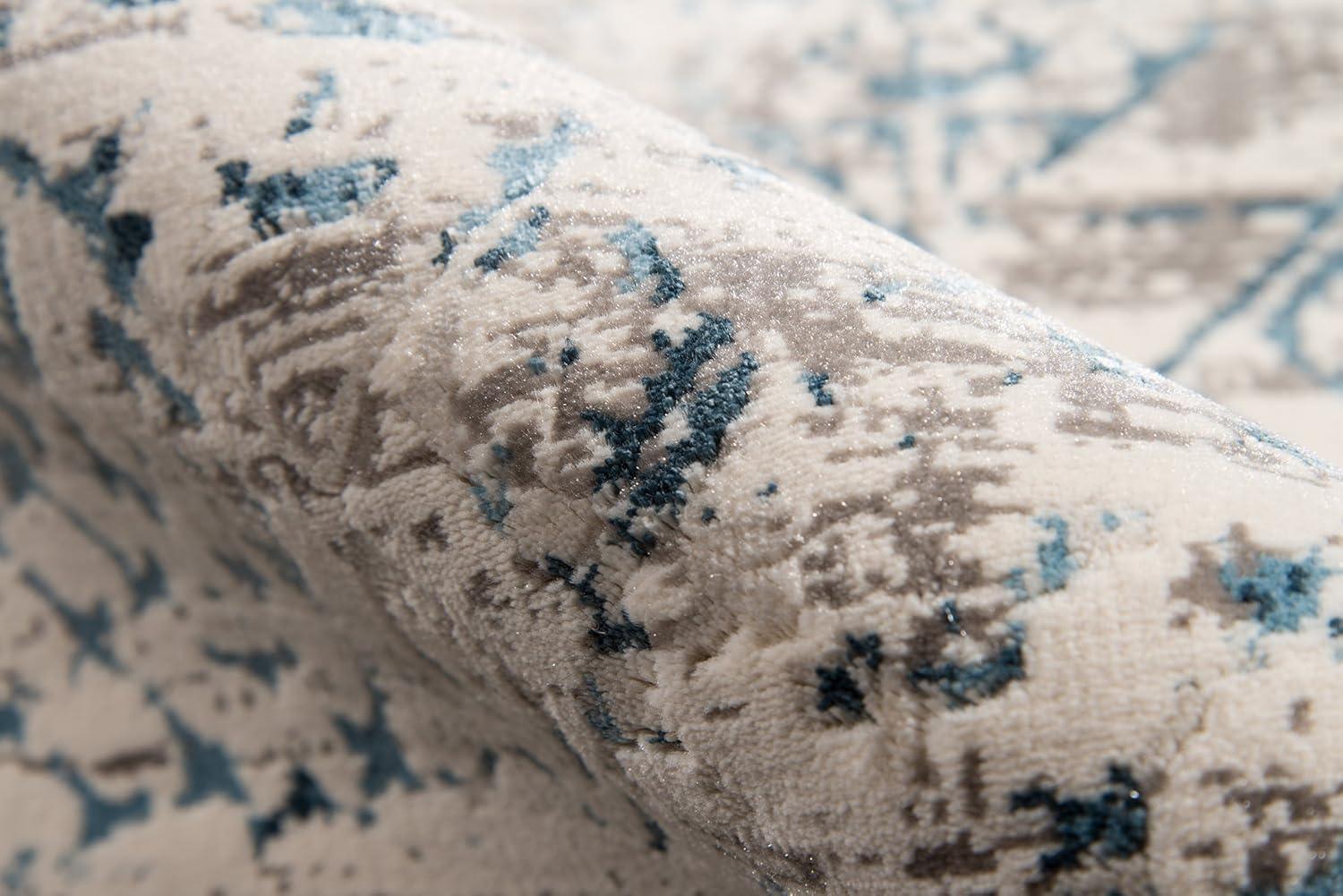 Juliet Transitional Blue Rectangular Rug with Silk-Like Accents, 2'x3'