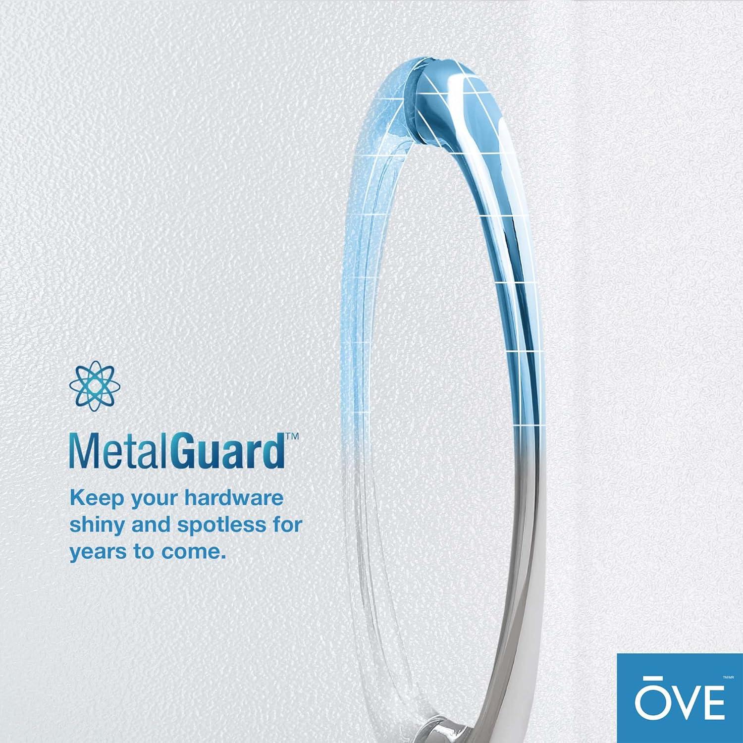 OVE Decors Breeze 40 in. Framed Round Shower Kit w/ Frosted Glass, Base, Wall in Chrome Finish