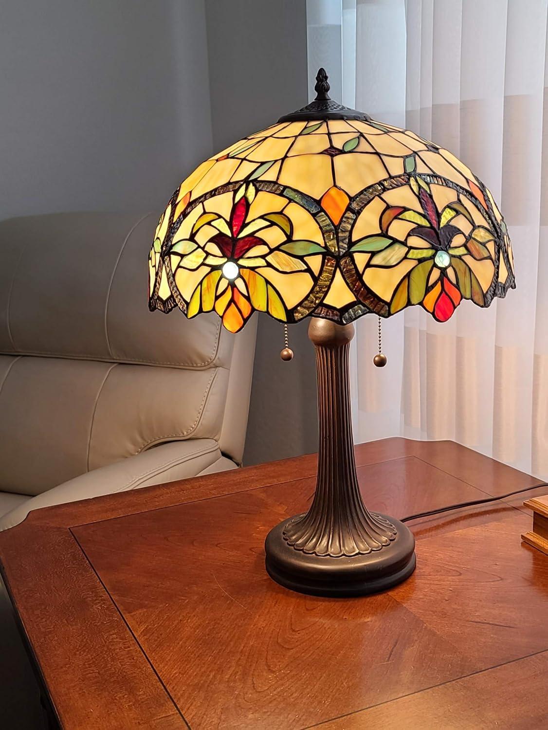Amora Lighting Tiffany Style Multi-Color Table Lamp 23" Tall