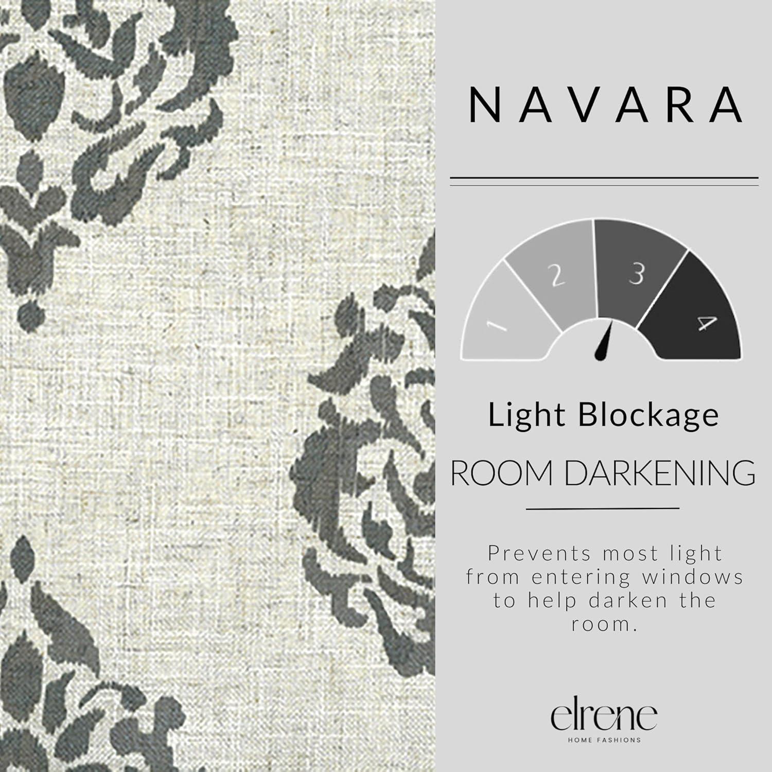 Elrene Navara Medallion Room Darkening Single Window Curtain Panel - Elrene Home Fashions