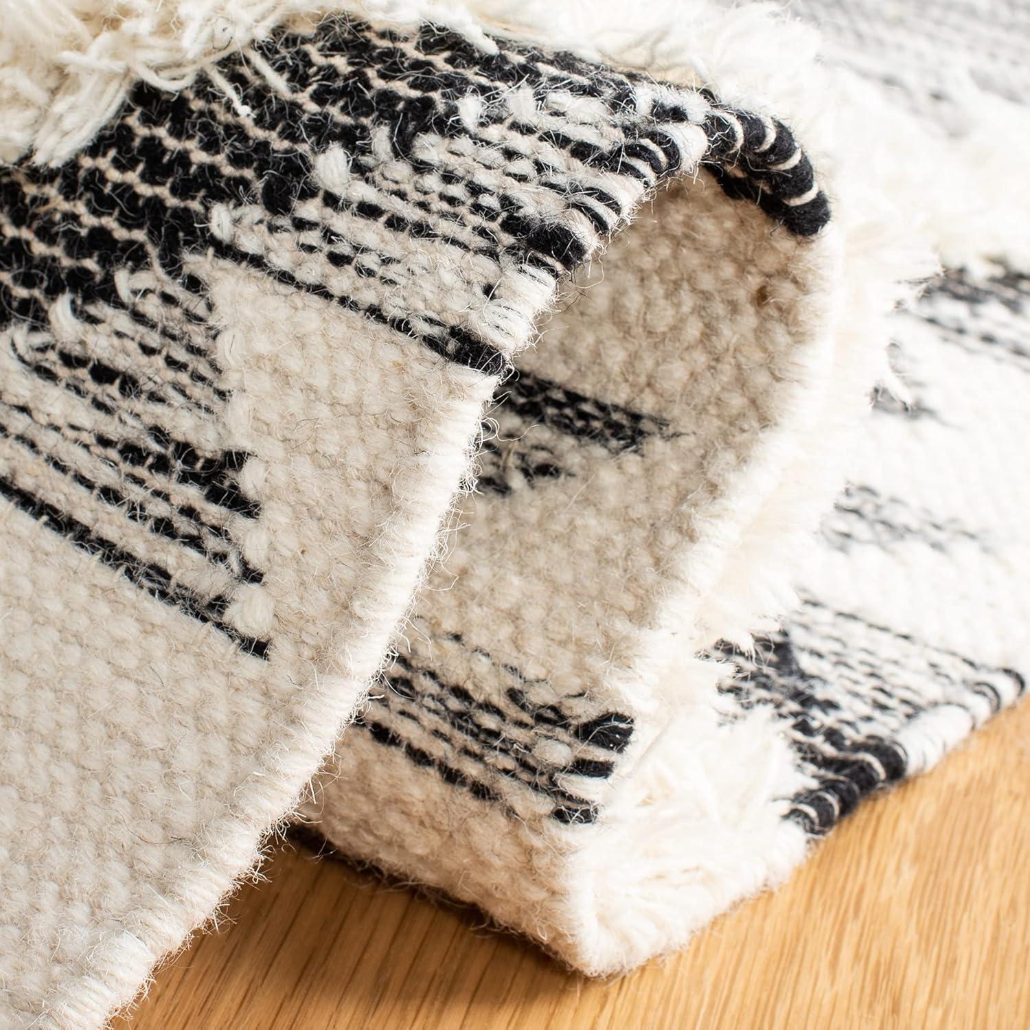 Kenya KNY275 Hand Woven Runner Rug - Black/Ivory - 2'3"x8' - Safavieh.