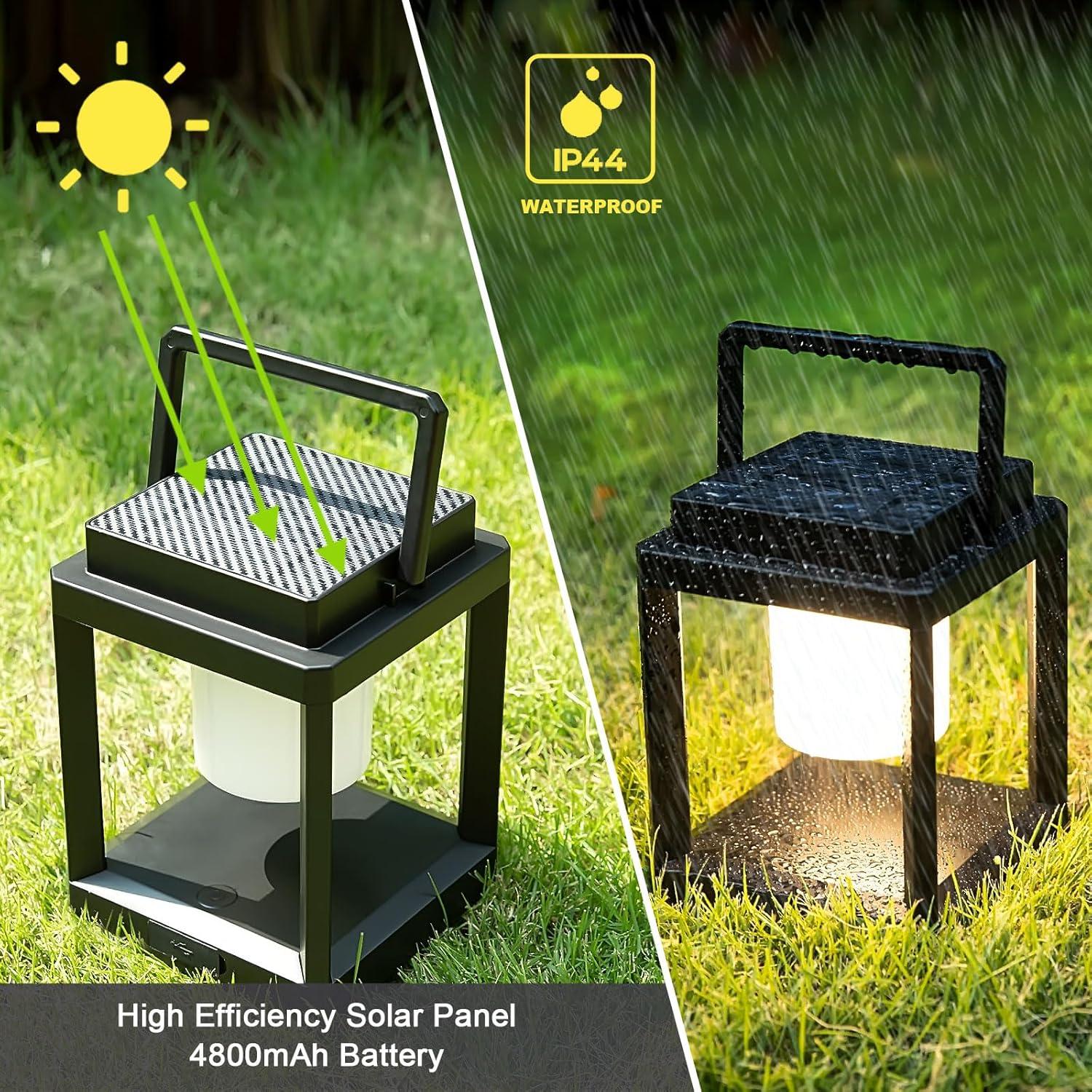 Factory Direct Wholesales NN Outdoor Table Lamp, LED Solar Outdoor Lantern, Portable Rechargeable Solar Lamp Waterproof, Touch Control Outdoor Lamps Cordless Lights Decorative For Patio Family Camp/ Reading/ Camping