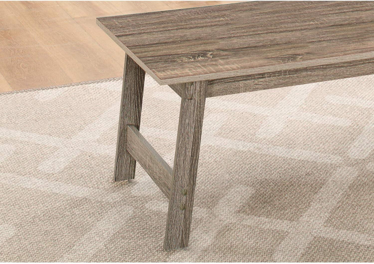 Modern Minimalist Dark Taupe 3-Piece Coffee and End Table Set