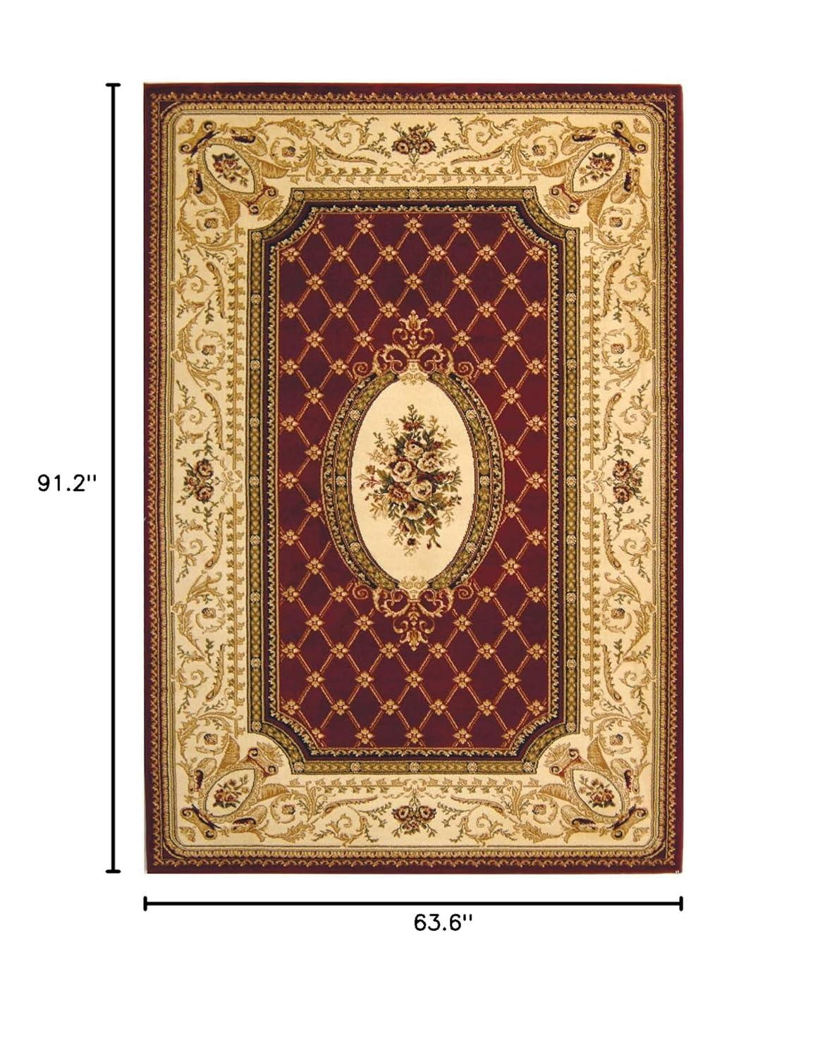 Lyndhurst LNH223 Power Loomed Area Rug - Red/Ivory - 5'3"x7'6" - Safavieh.