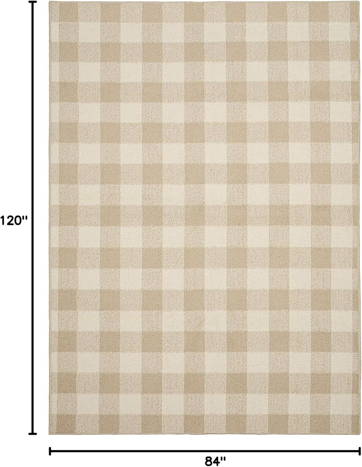 Garland Rug Country Living Buffalo Plaid 7 ft. x 10 ft. Area Rug Tan/Ivory