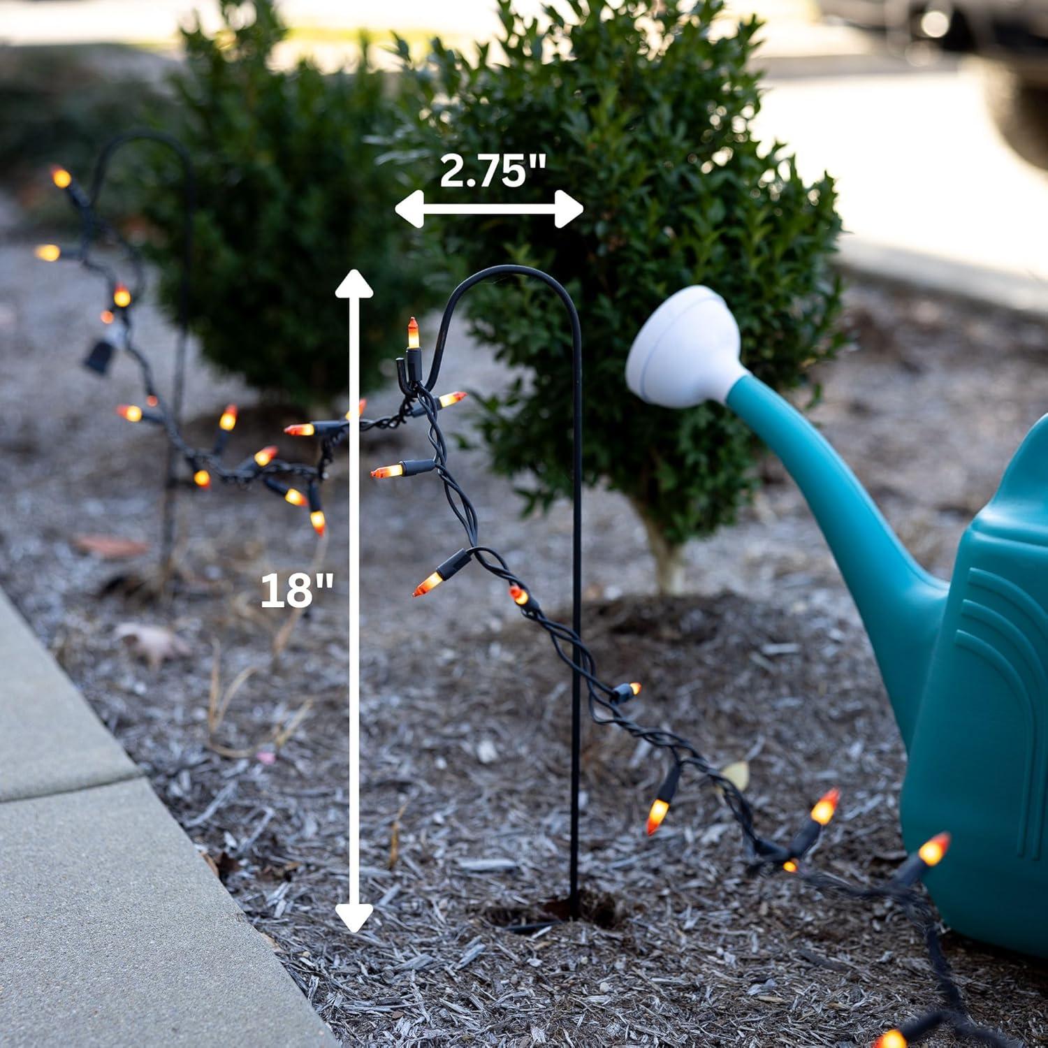 Black Powder-Coated Steel 18" Shepherd's Hooks - Set of 4